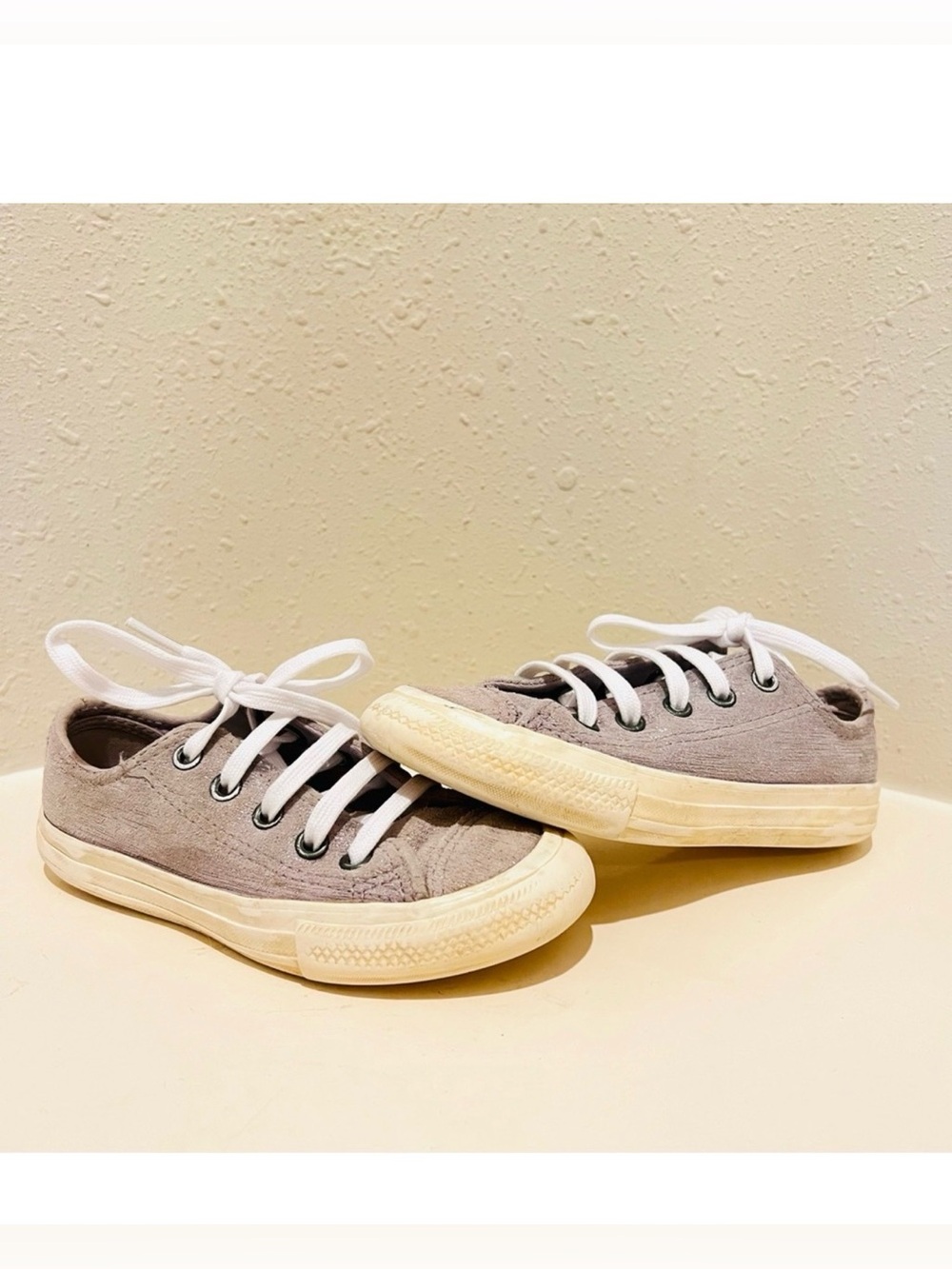 Converse Kids Custom Rare Unisex Low Top Lilac Leather Sneakers 11